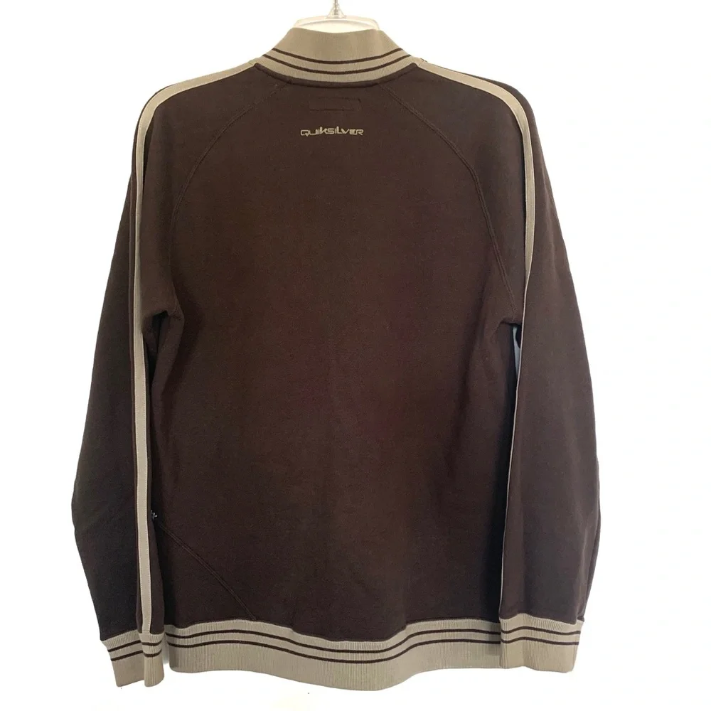 Quicksilver Boys Large Brown and Tan Zip-up Jacket